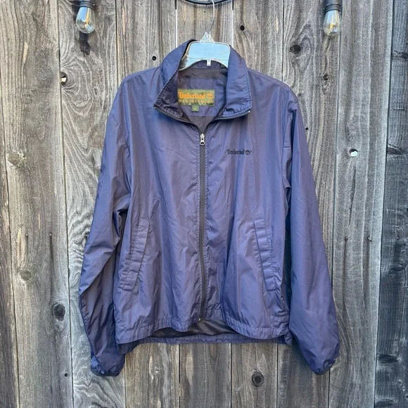 Timberland Navy Blue Weathergear Full-Zip Rain Jacket/windbreaker size medium - Picture 1 of 14